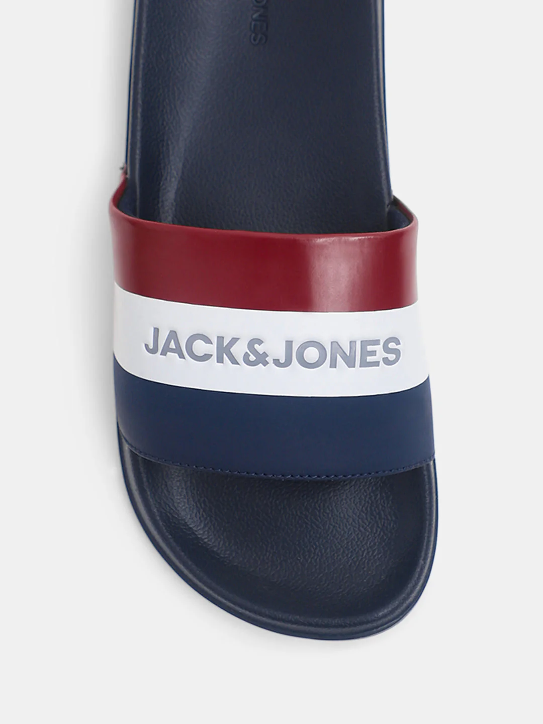 Navy Blue Striped Pool Sliders - Image 7