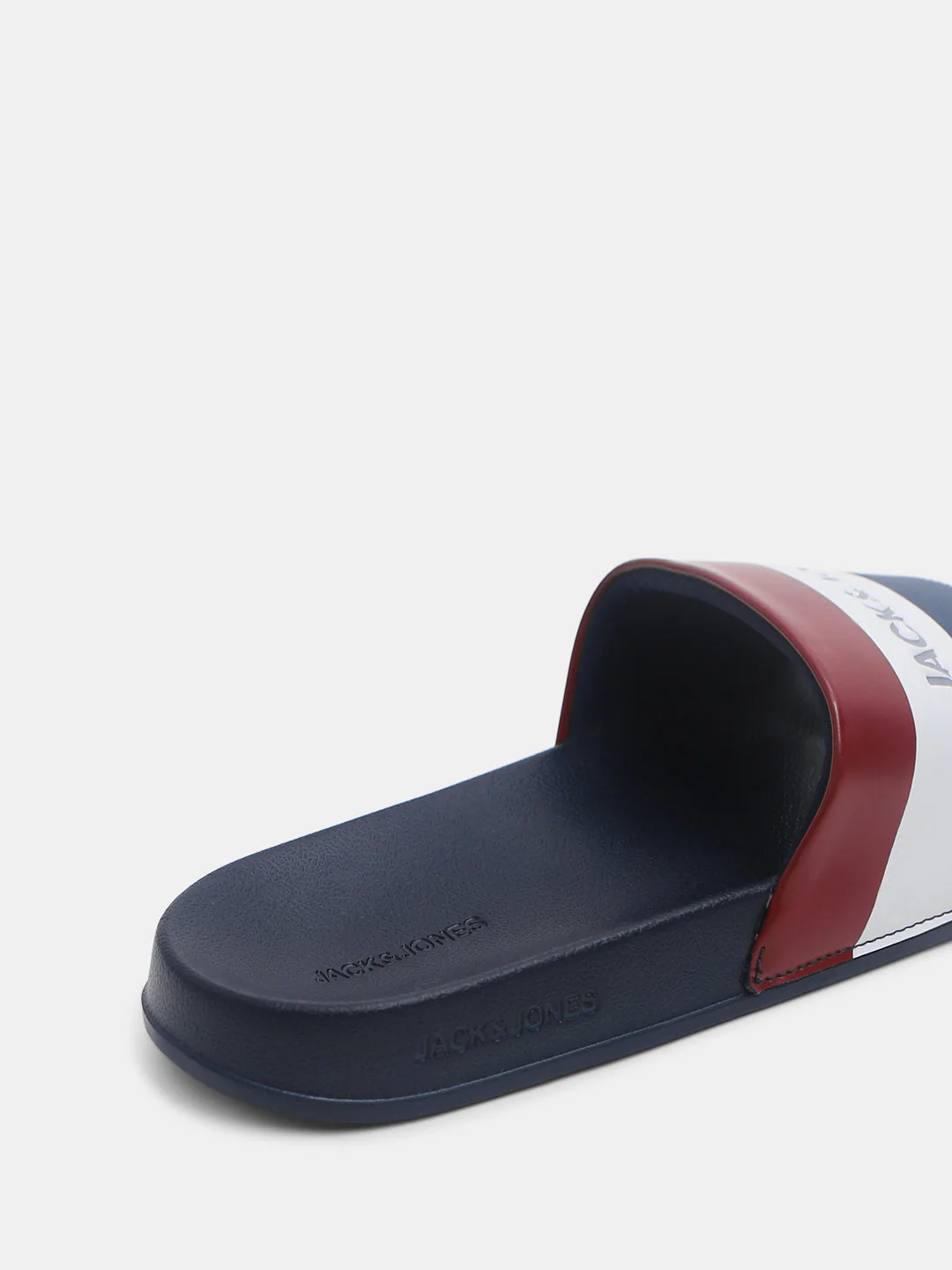 Navy Blue Striped Pool Sliders - Image 8