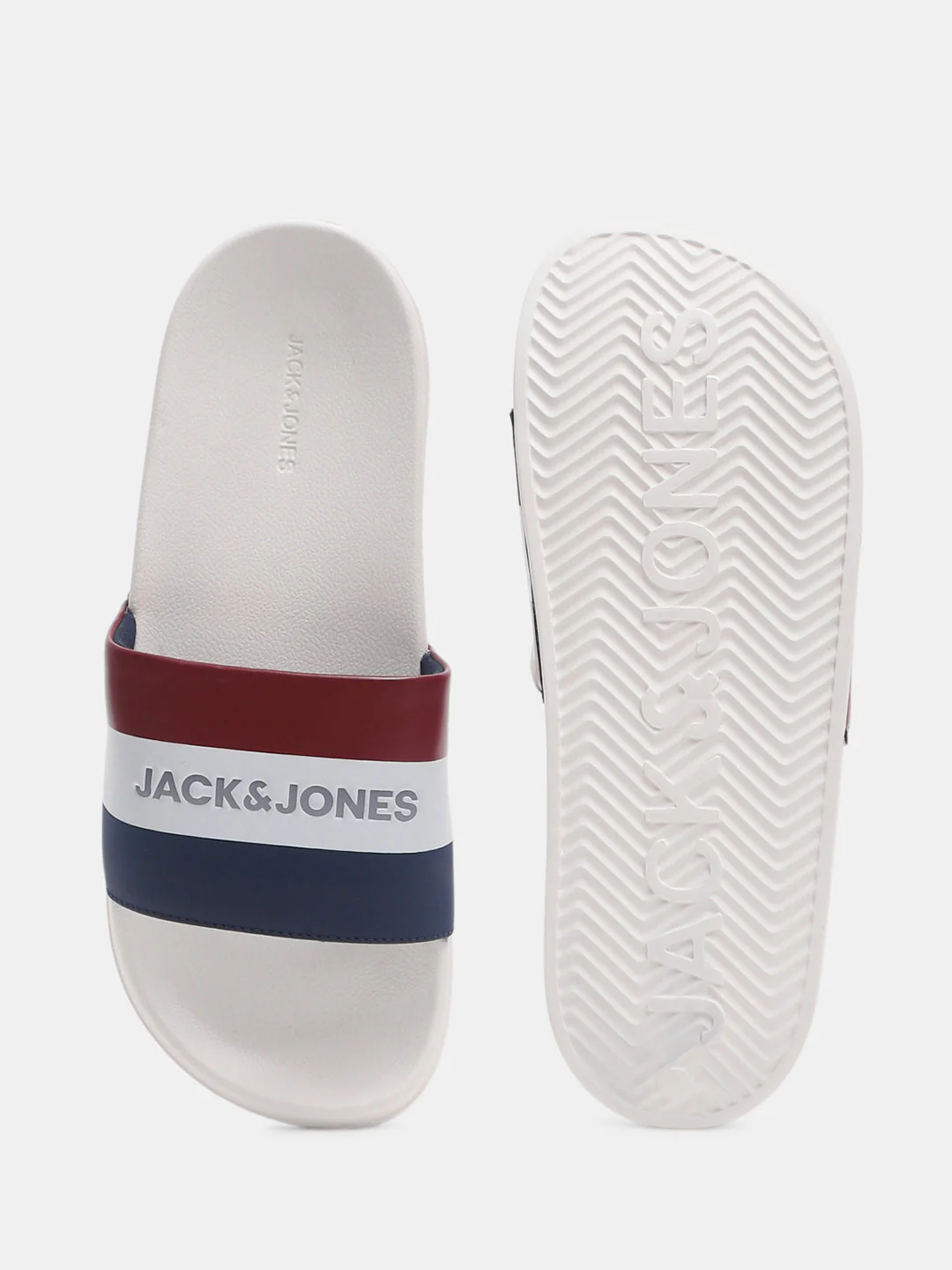 White Striped Pool Sliders - Image 5