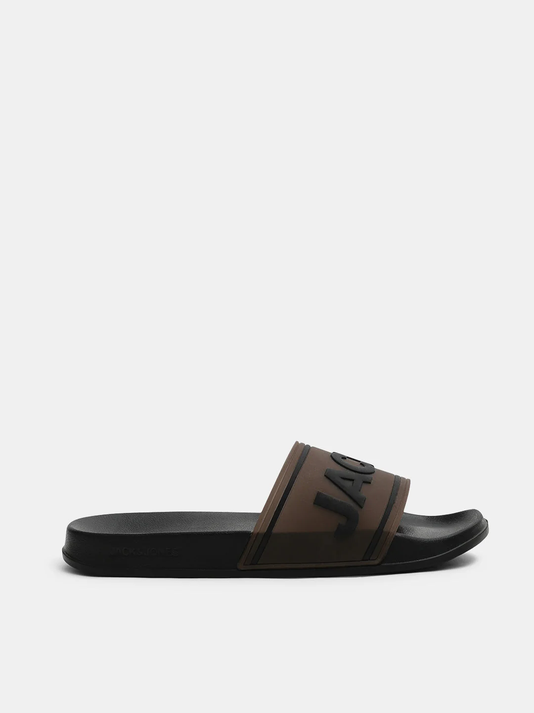 Black Translucent Logo Print Pool Sliders - Image 2