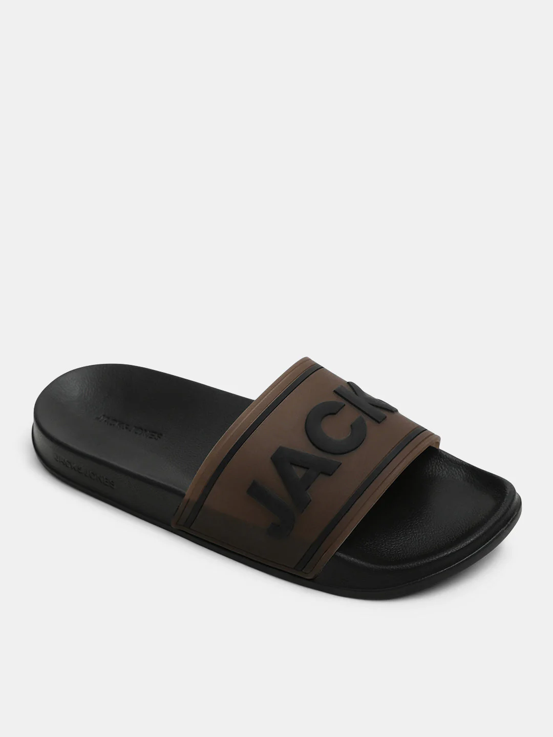 Black Translucent Logo Print Pool Sliders - Image 4