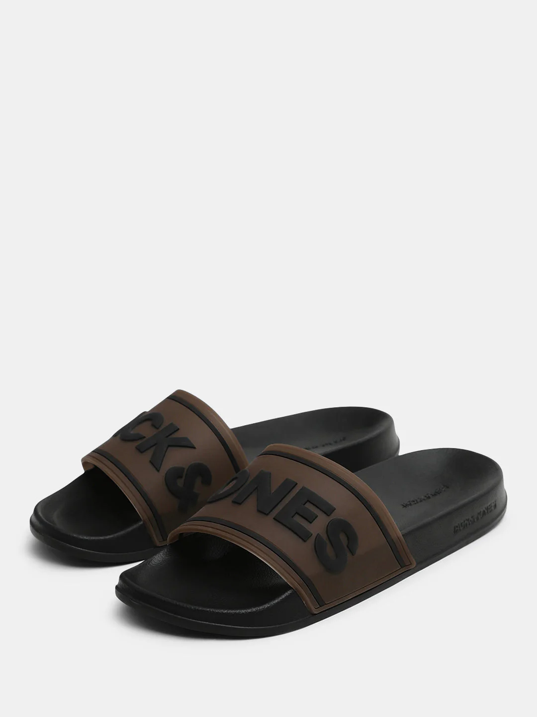 Black Translucent Logo Print Pool Sliders - Image 6
