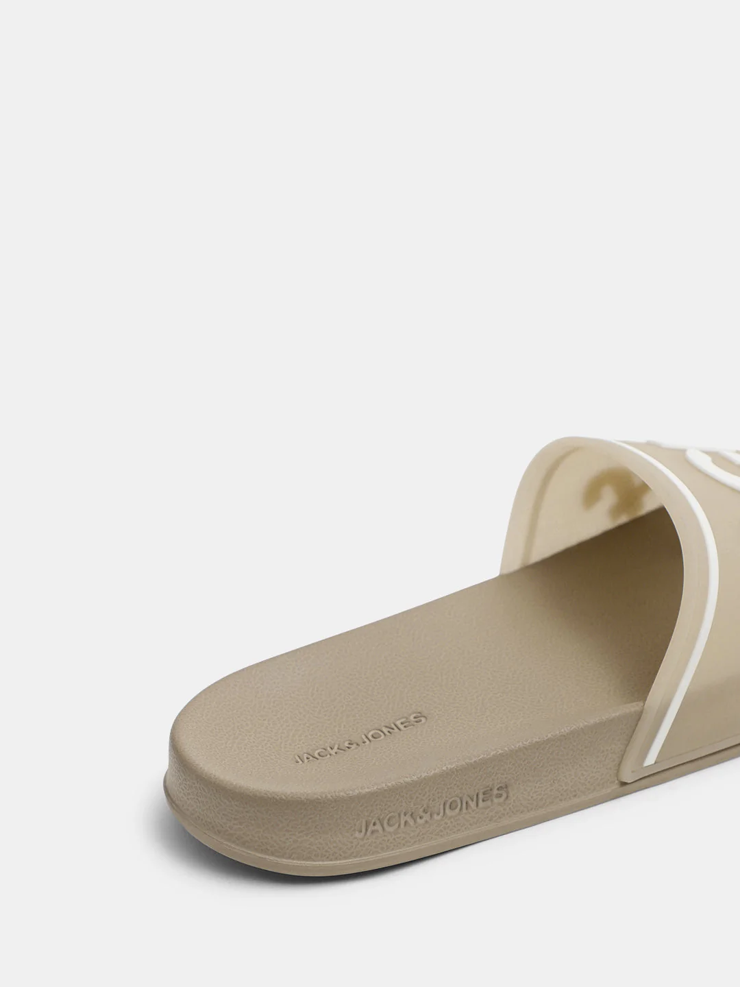 Beige Translucent Logo Print Pool Sliders - Image 8