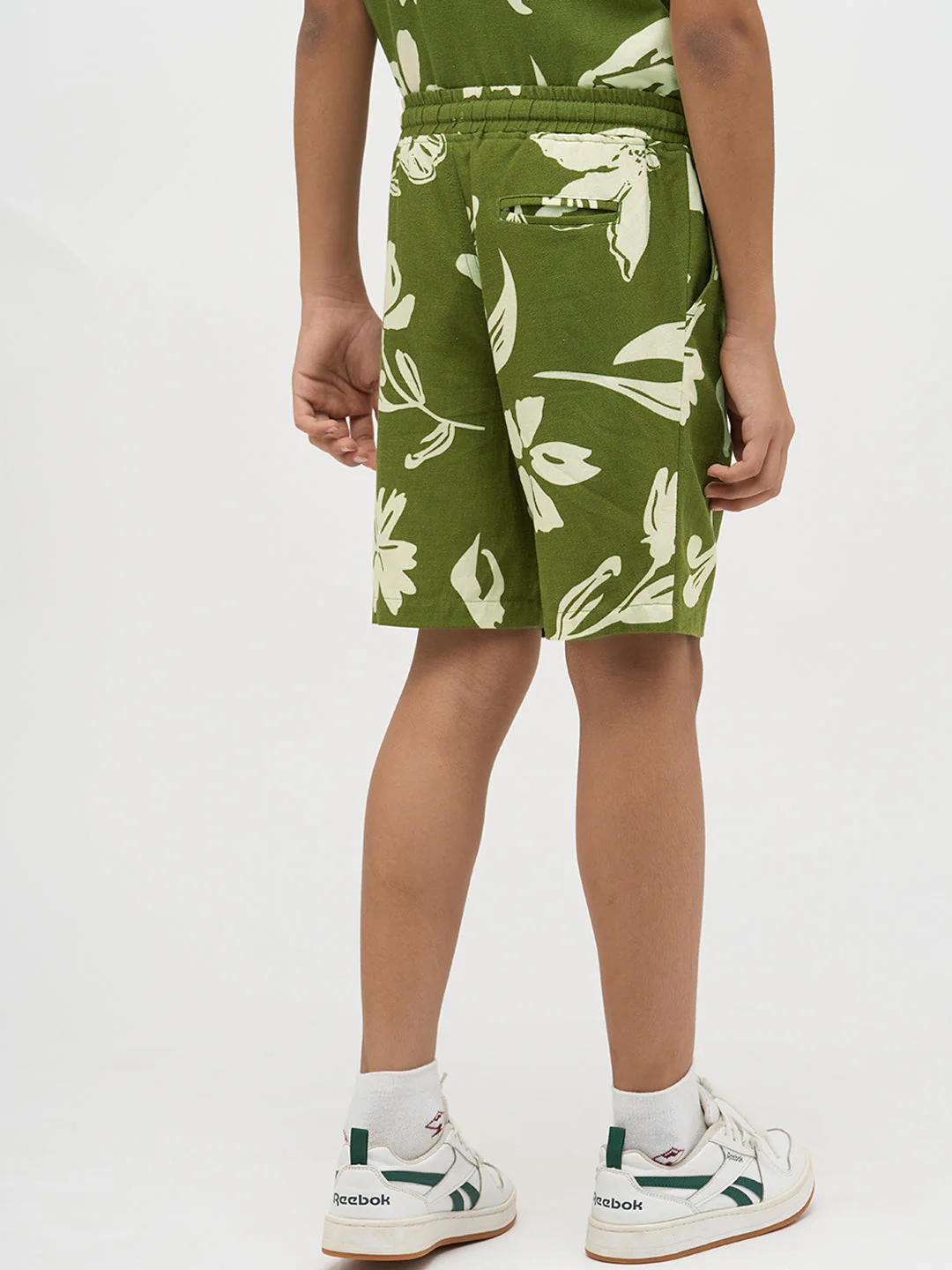 Boys Green Printed Shorts - Image 4