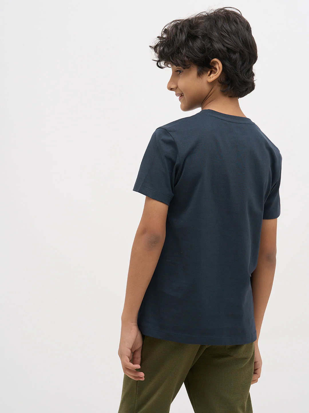Navy Blue Logo Text T-Shirt - Image 4