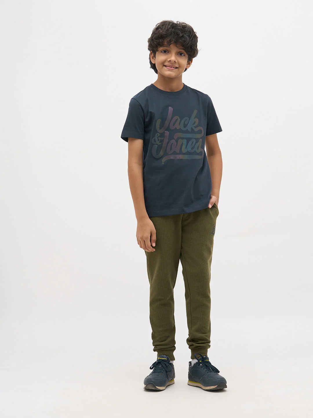 Navy Blue Logo Text T-Shirt - Image 5