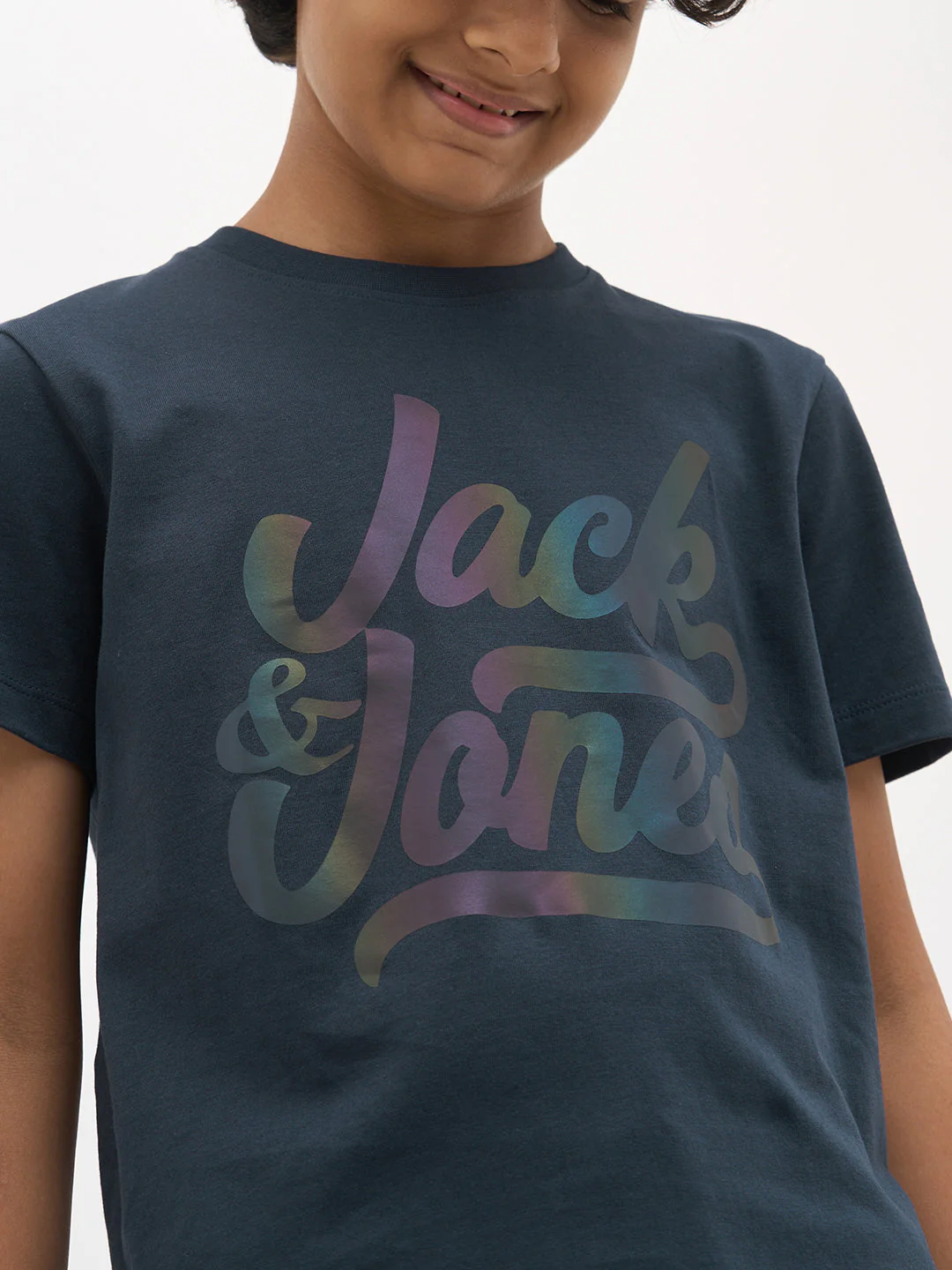 Navy Blue Logo Text T-Shirt - Image 6