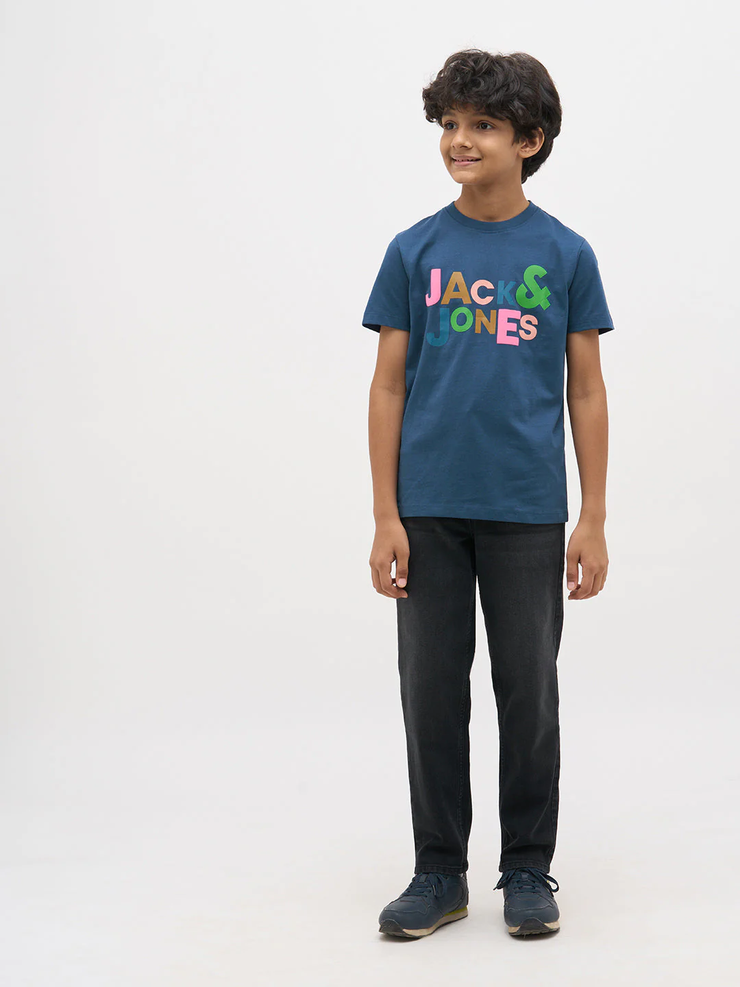 Dark Blue Logo Text T-Shirt - Image 5
