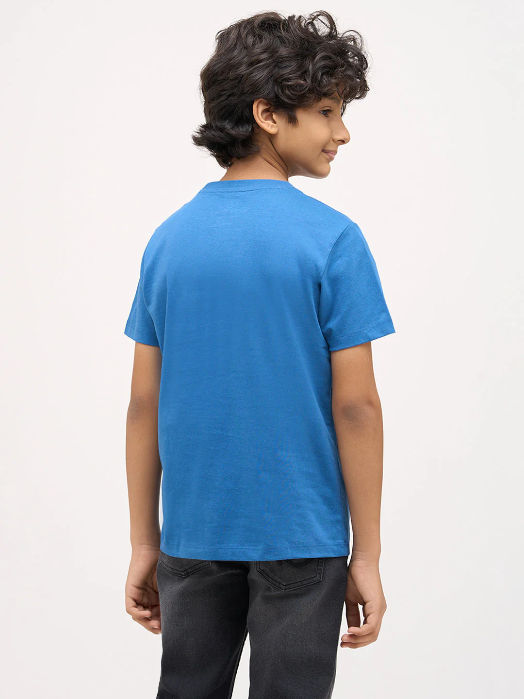 Blue Printed Cotton T-Shirt - Image 4