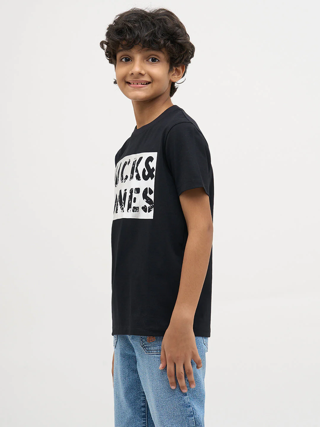 Black Logo Print Cotton T-Shirt - Image 3
