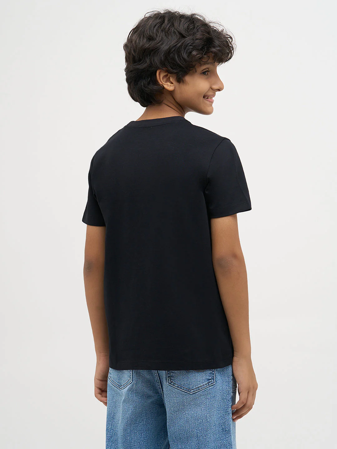 Black Logo Print Cotton T-Shirt - Image 4