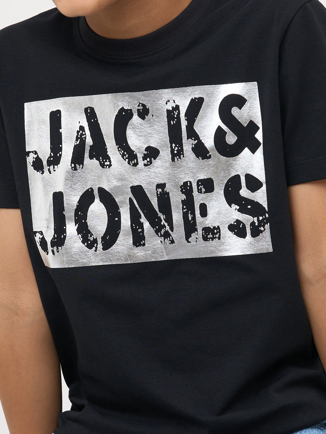 Black Logo Print Cotton T-Shirt - Image 6