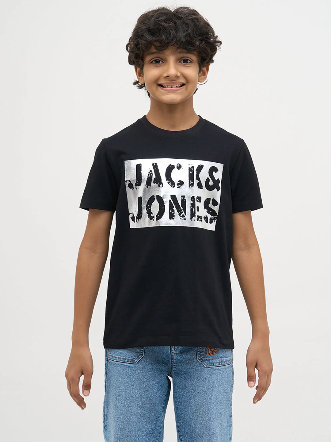 Black Logo Print Cotton T-Shirt - Image 8