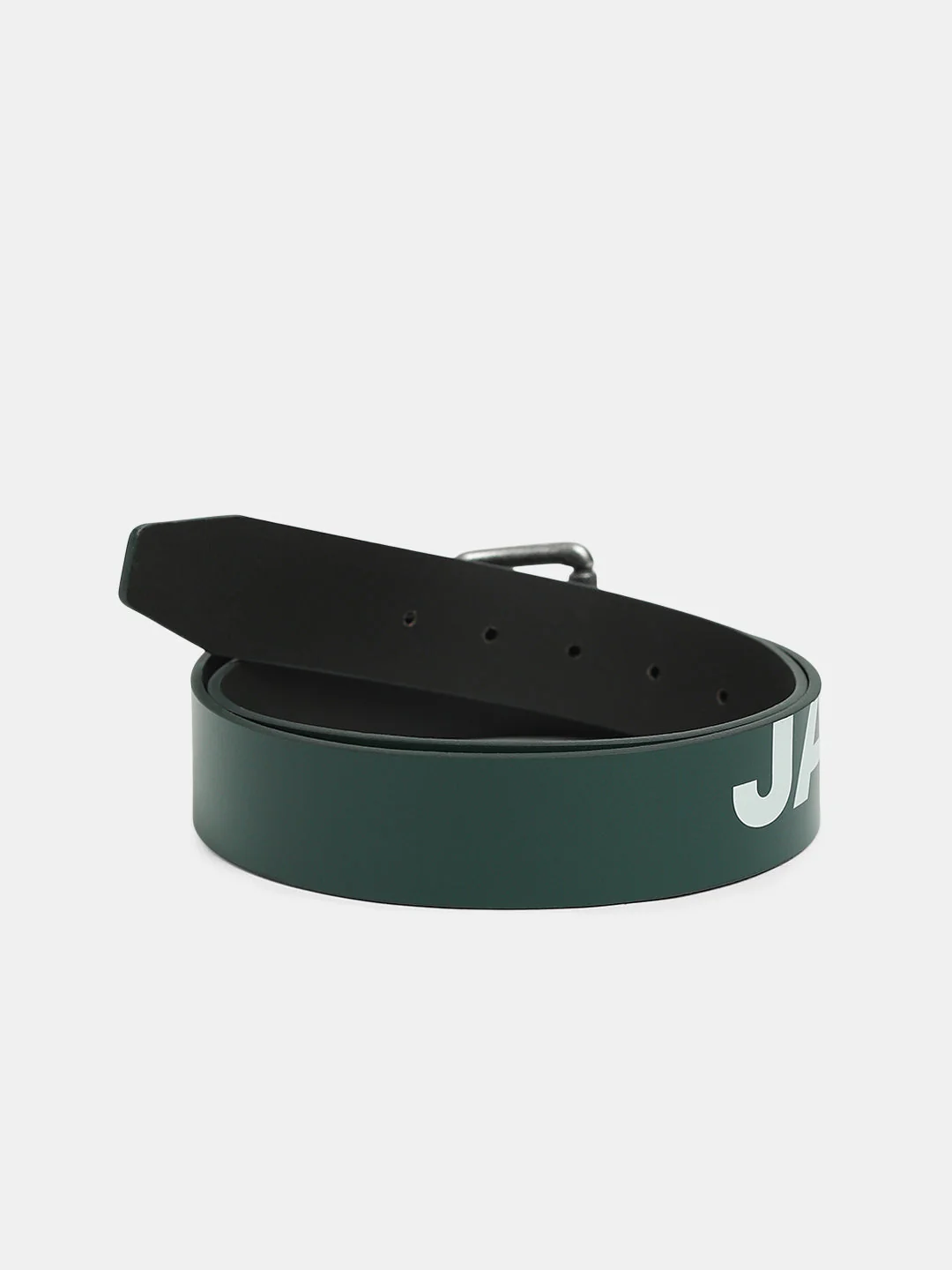 Green Printed Logo Leather Belt - Image 2