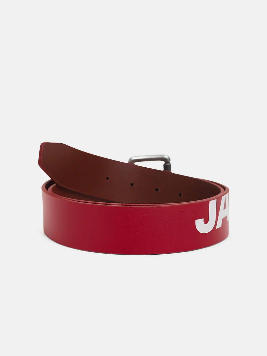 Red Printed Logo Leather Belt - Image 2
