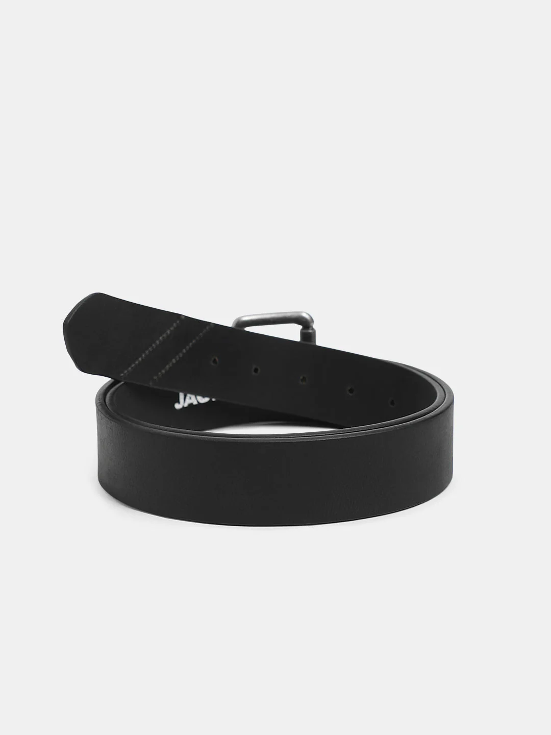Black Denim Detail Leather Belt - Image 2