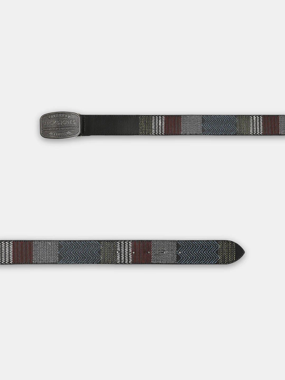 Black Embroidered Leather Belt - Image 3