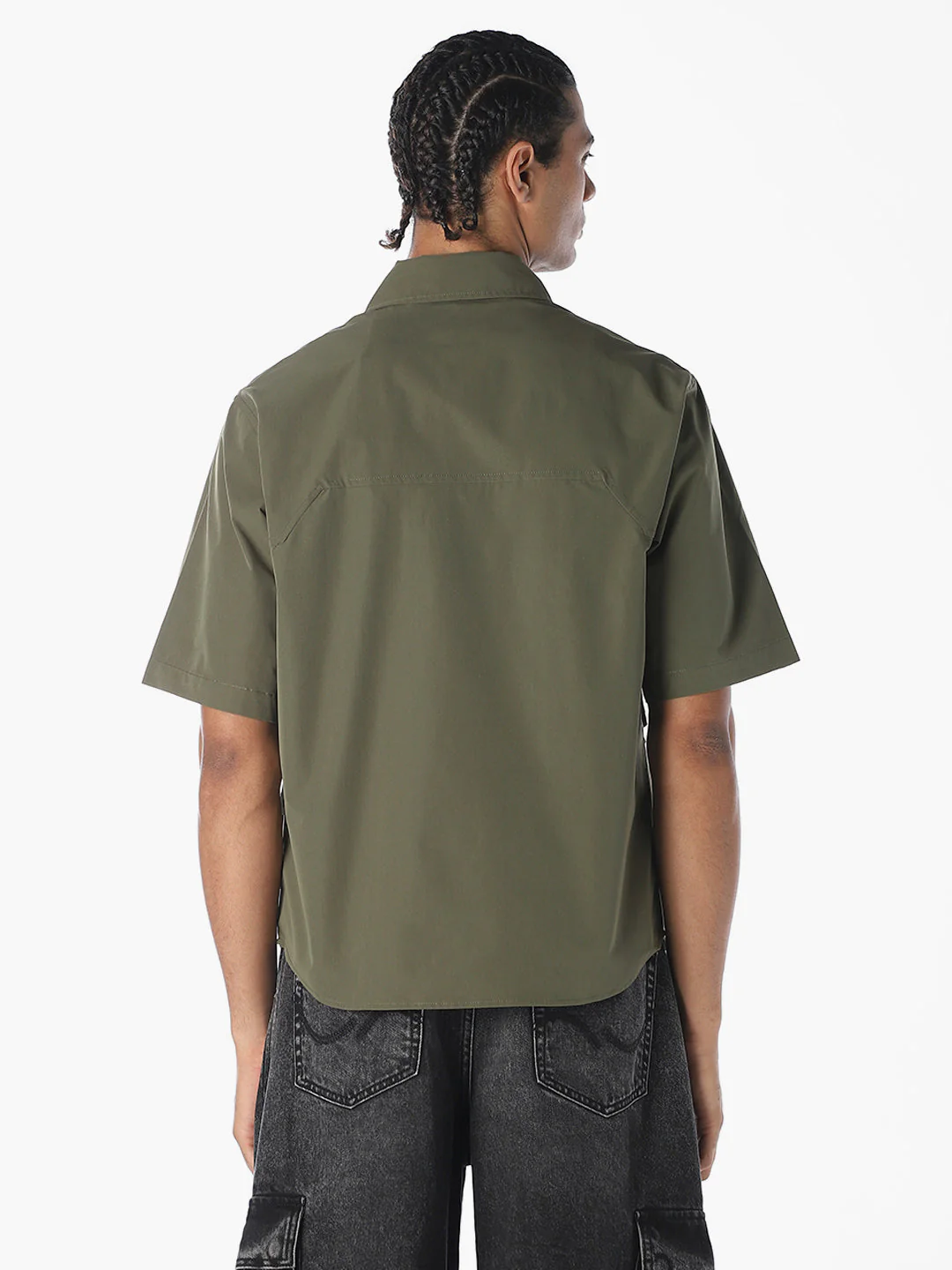 Olive Oversized Utility Shirt - Image 4