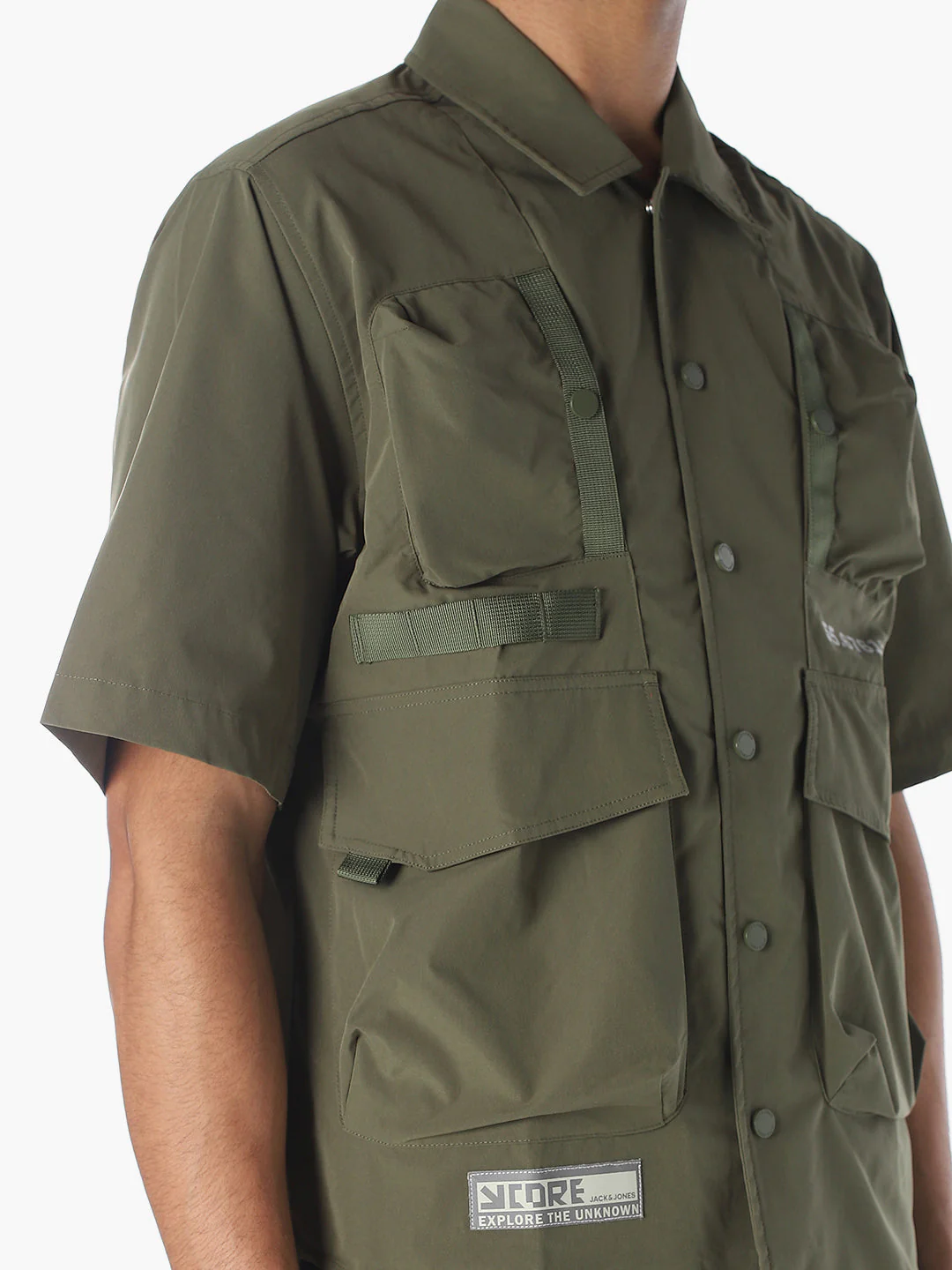 Olive Oversized Utility Shirt - Image 5