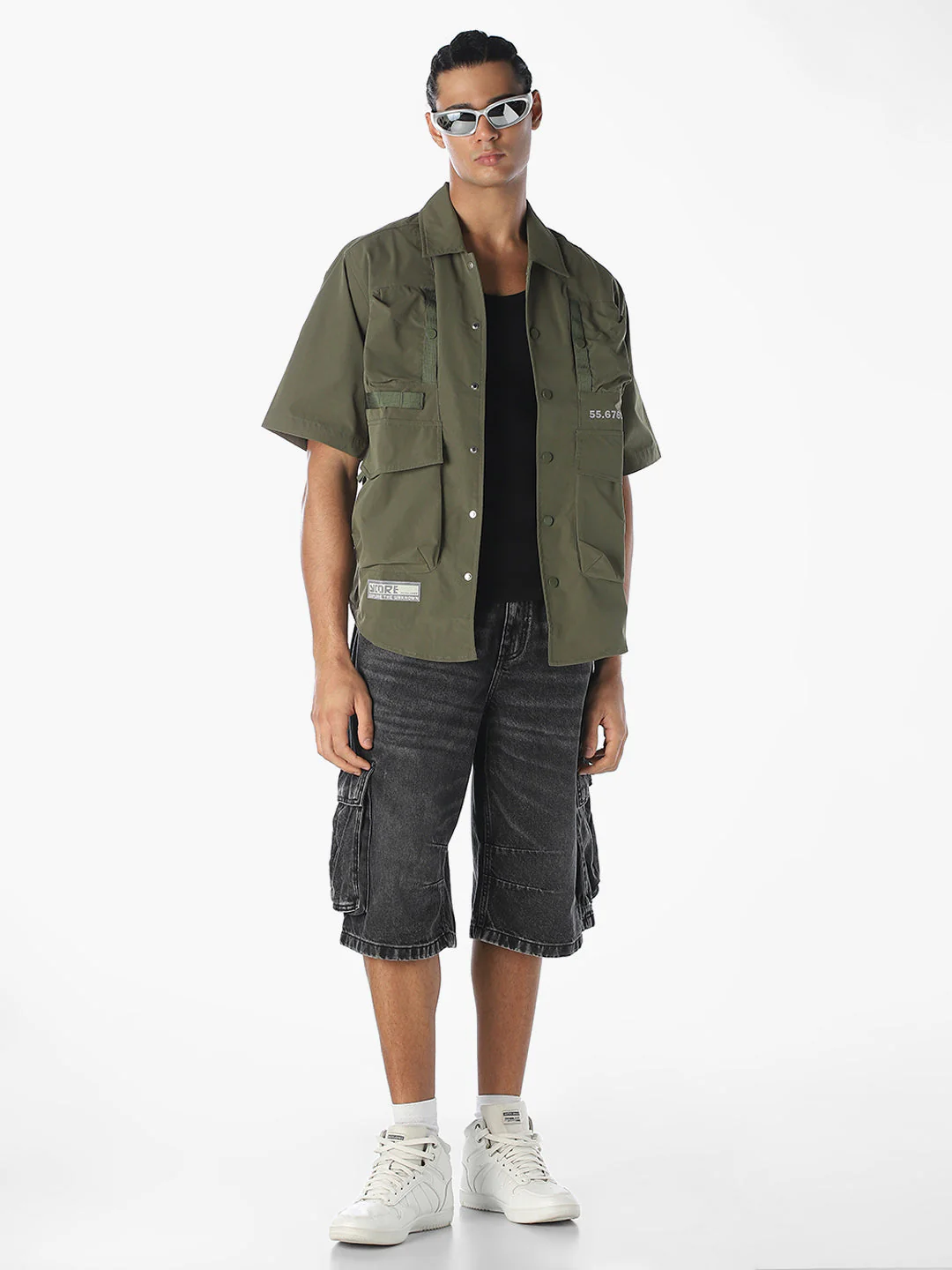 Olive Oversized Utility Shirt - Image 7