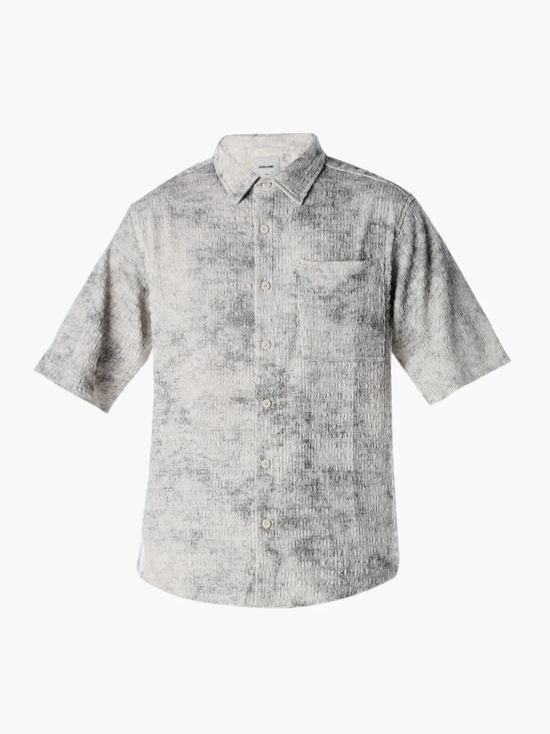 Grey Printed Knitted Shirt - Image 7
