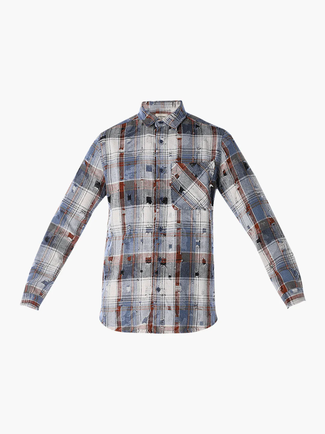 Distressed Check Regular Fit Shirt - Image 7