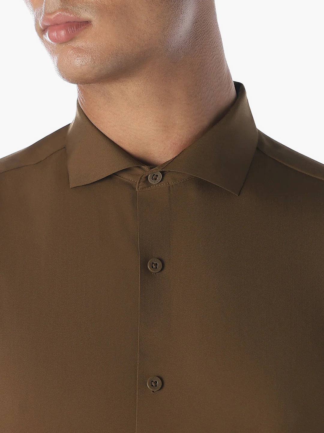 Dark Brown Slim Fit Full Sleeves Shirt - Image 5