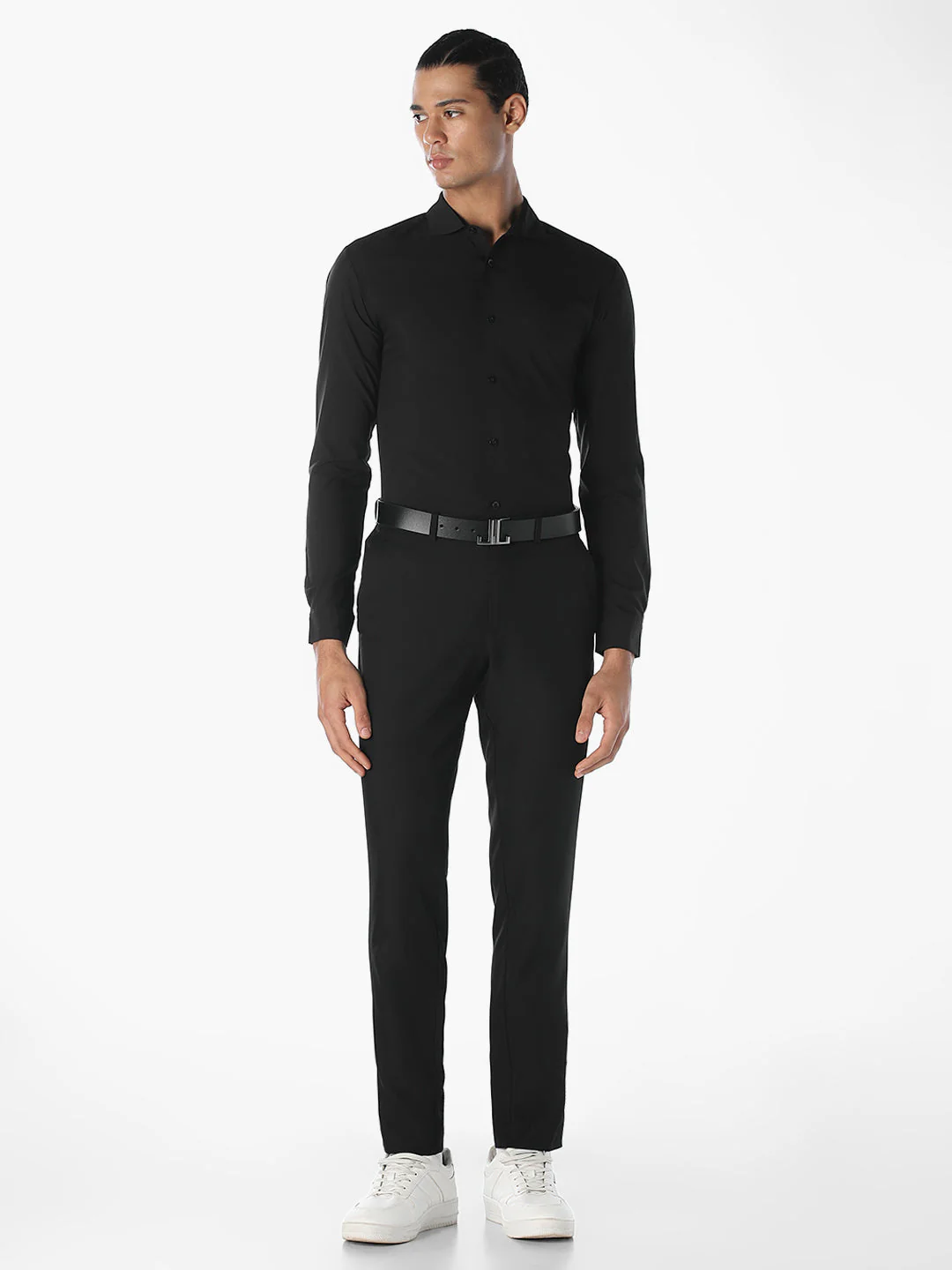 Black Slim Fit Full Sleeves Shirt - Image 6