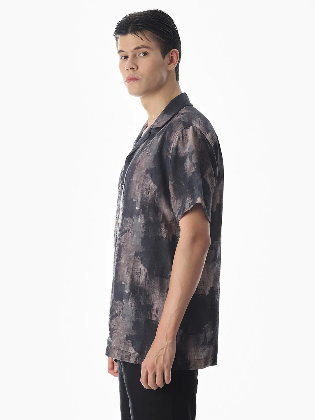 Brown Abstract Print Comfort Fit Shirt - Image 3