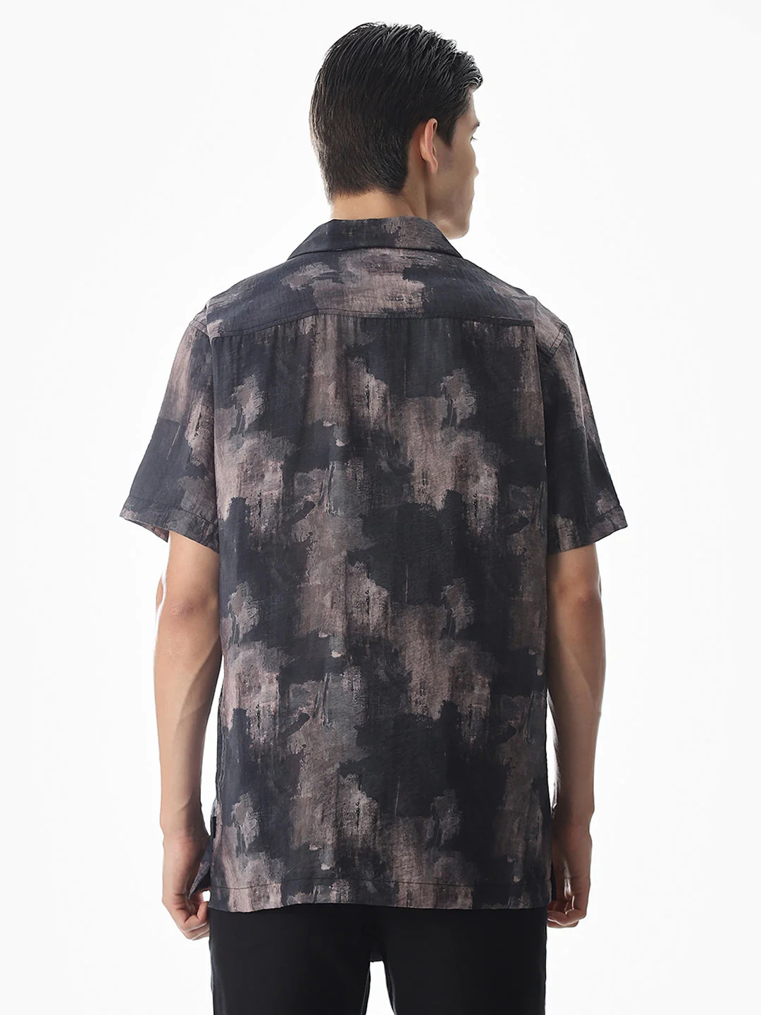 Brown Abstract Print Comfort Fit Shirt - Image 4