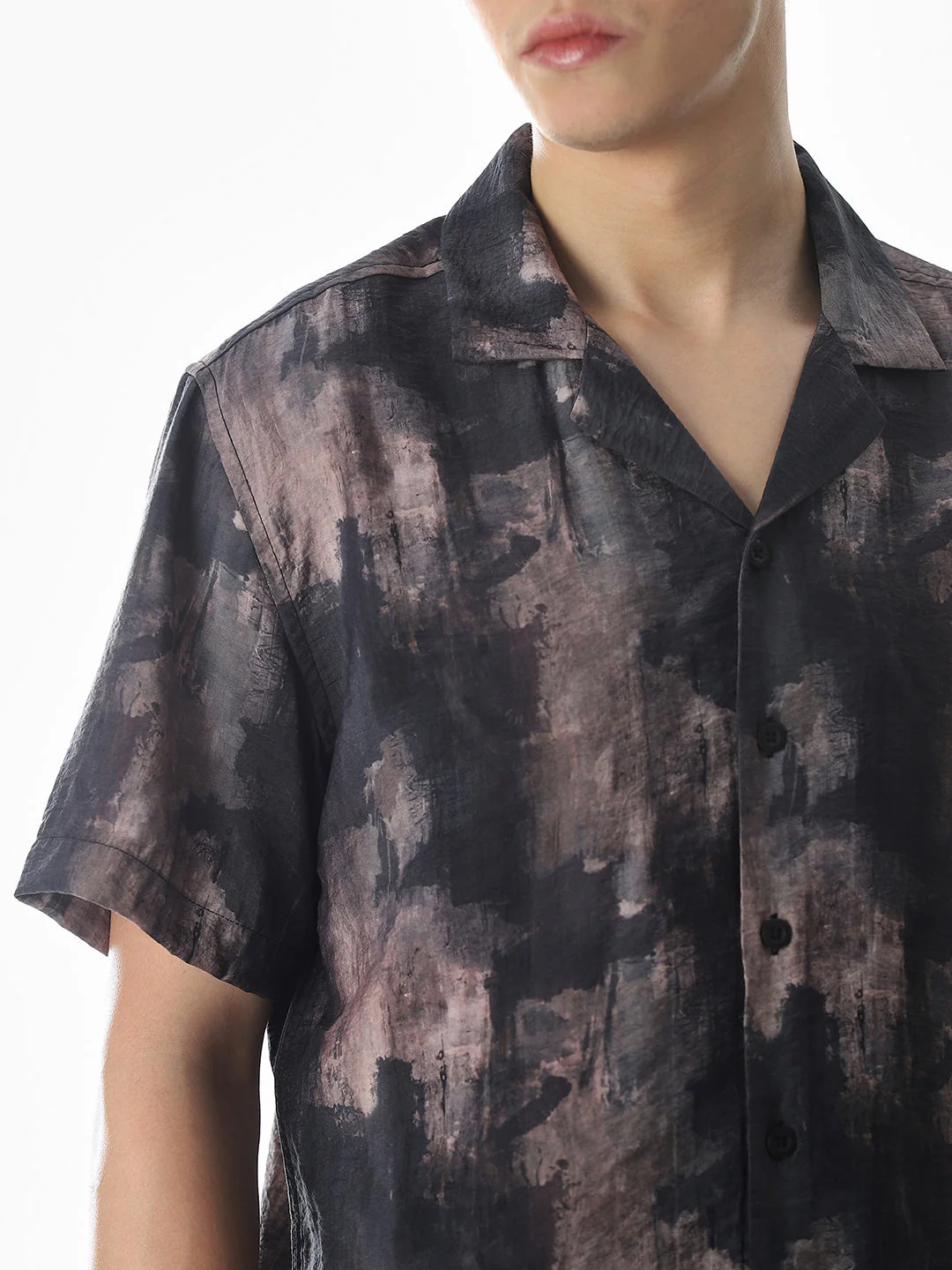 Brown Abstract Print Comfort Fit Shirt - Image 5
