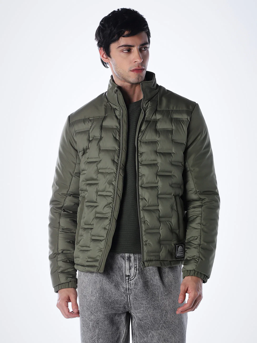 Quilted High Neck Winter Jacket - Image 2