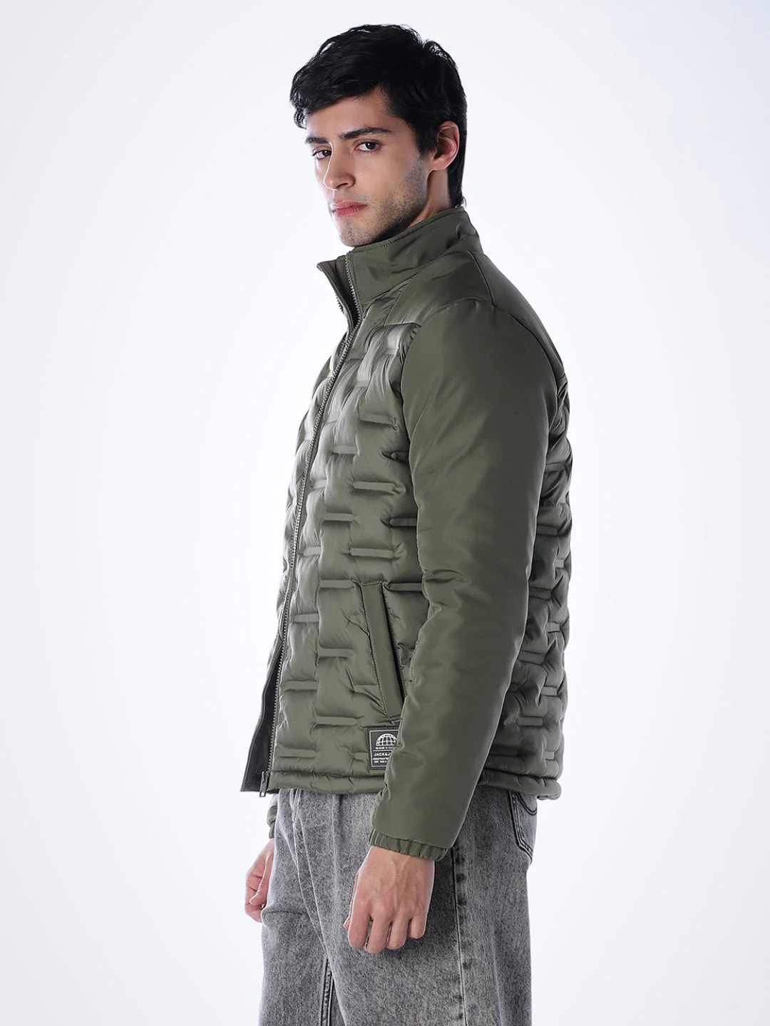 Quilted High Neck Winter Jacket - Image 3