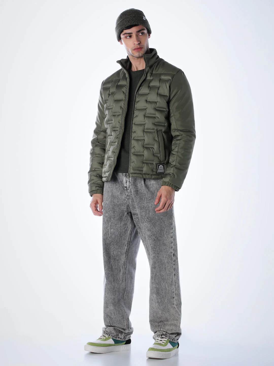 Quilted High Neck Winter Jacket - Image 6