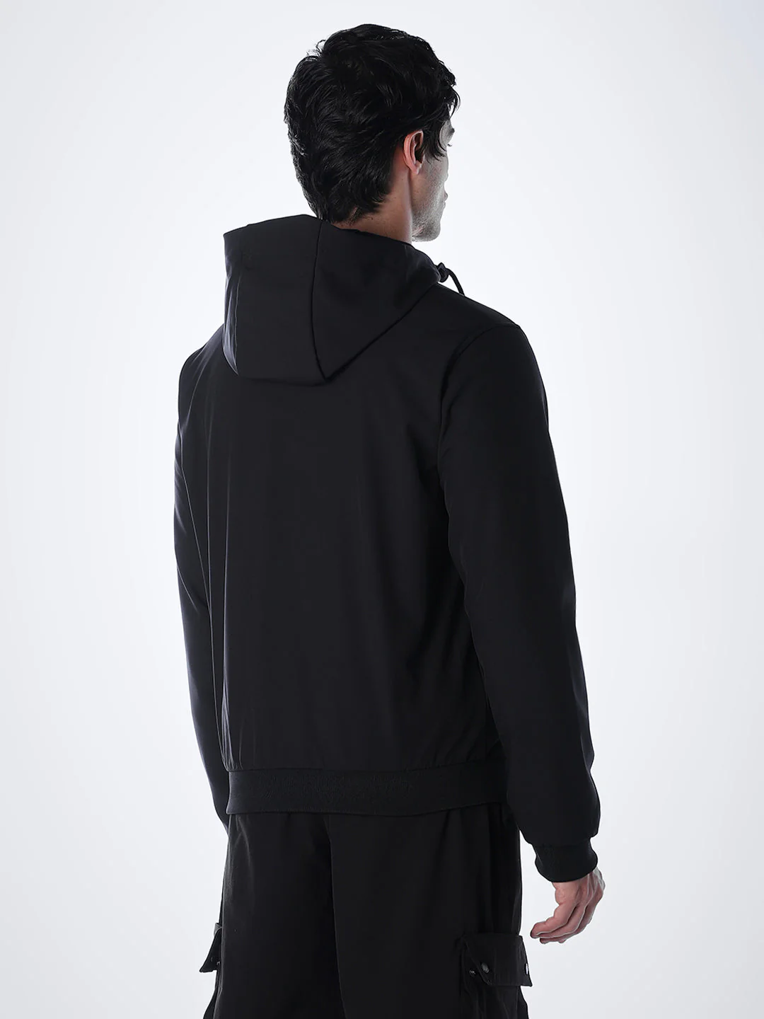 Zip-Up High Neck Hooded Jacket - Image 4