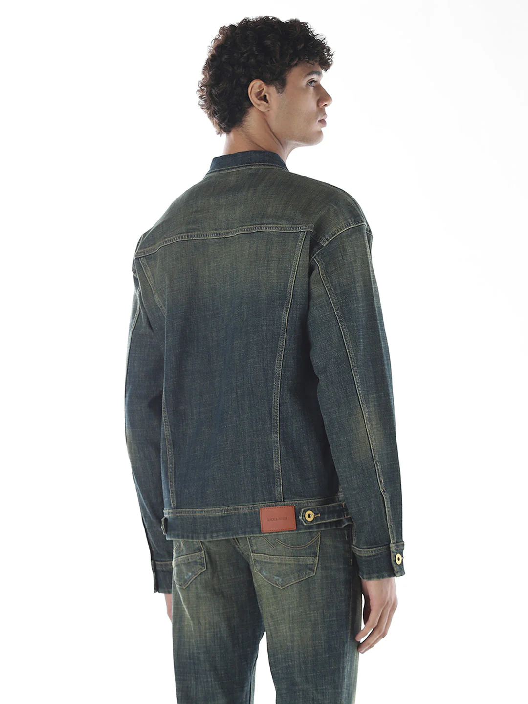 Dark Blue Washed Denim Jacket - Image 4
