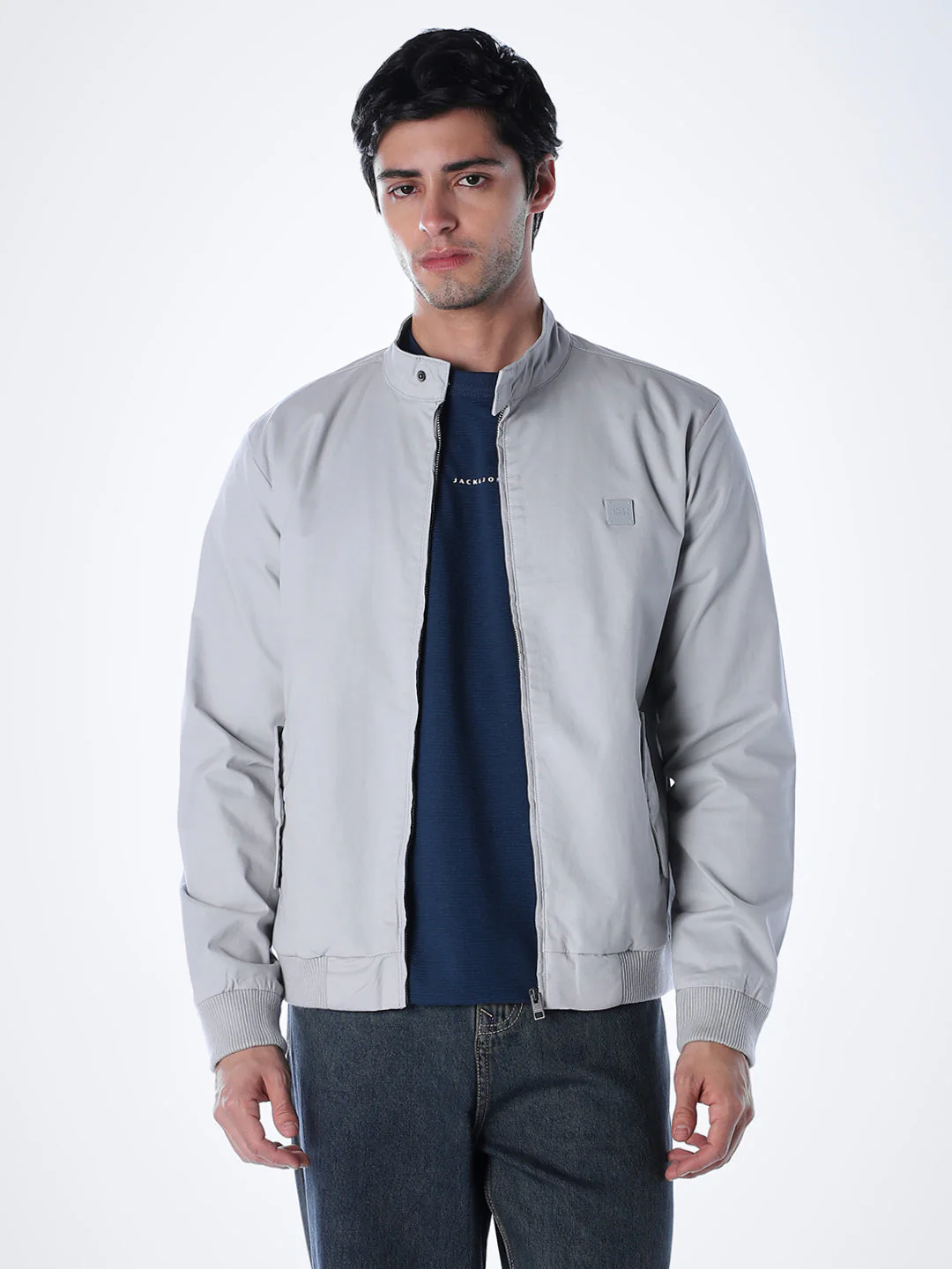 Blue Regular Fit Bomber Jacket - Image 2