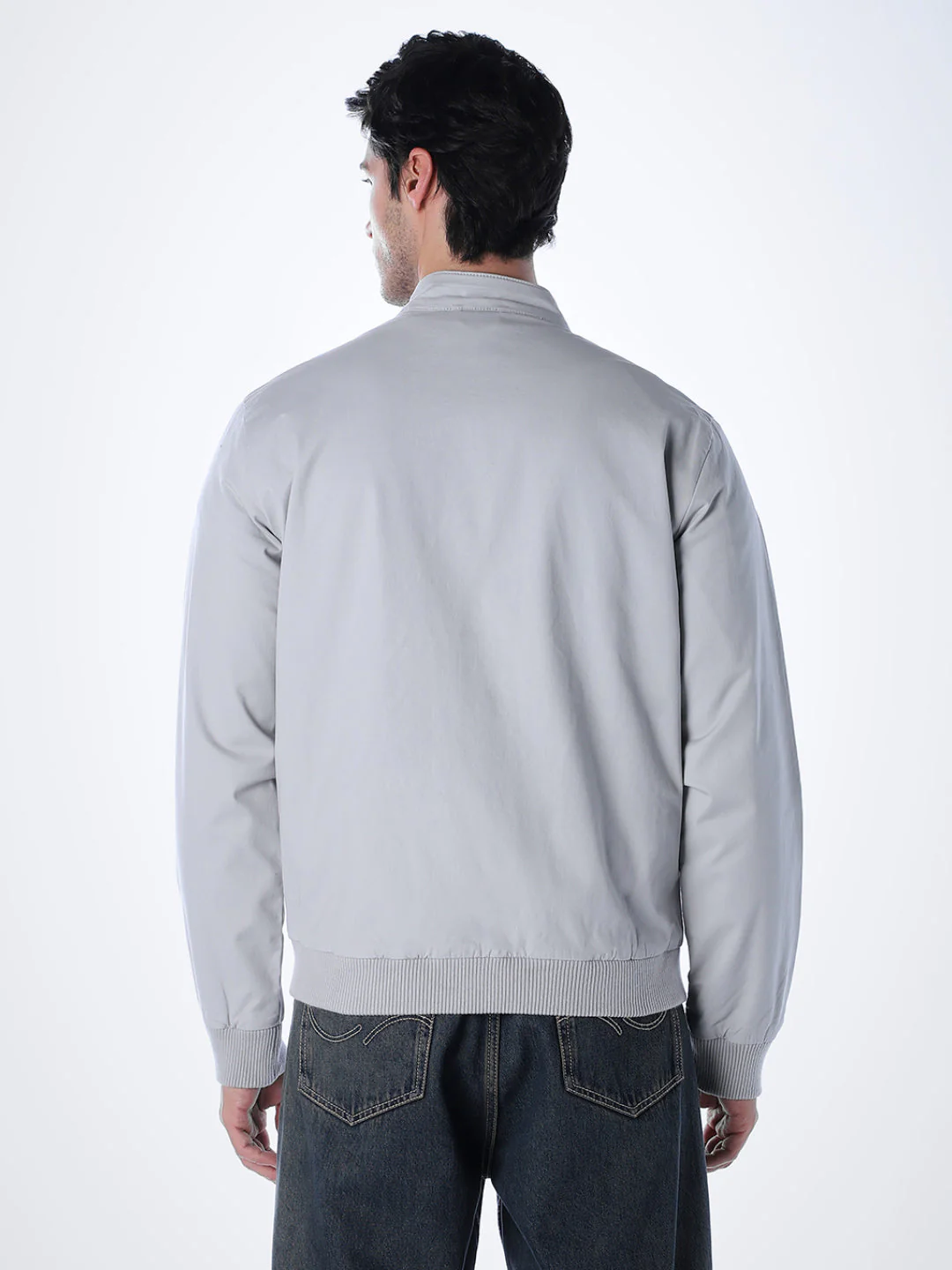 Blue Regular Fit Bomber Jacket - Image 4