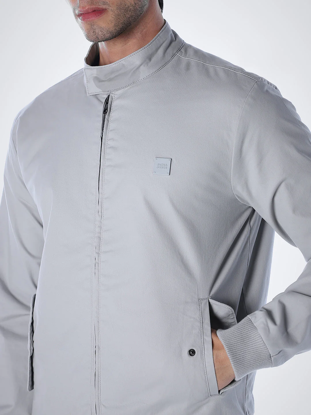 Blue Regular Fit Bomber Jacket - Image 5