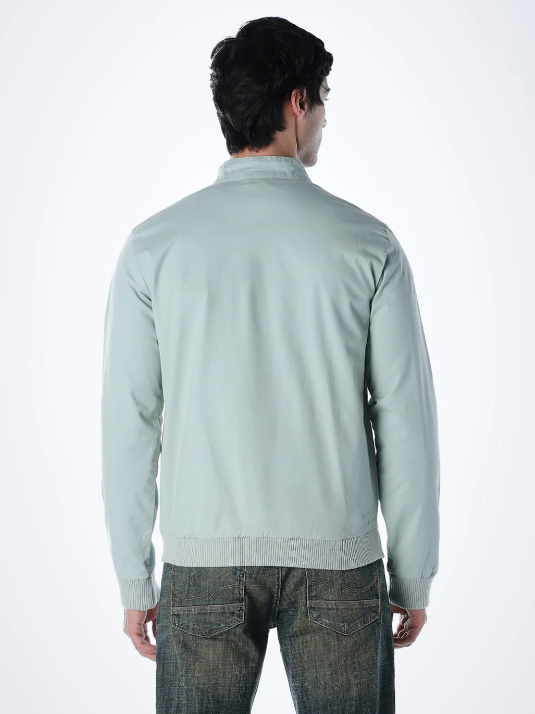 Green Regular Fit Bomber Jacket - Image 4