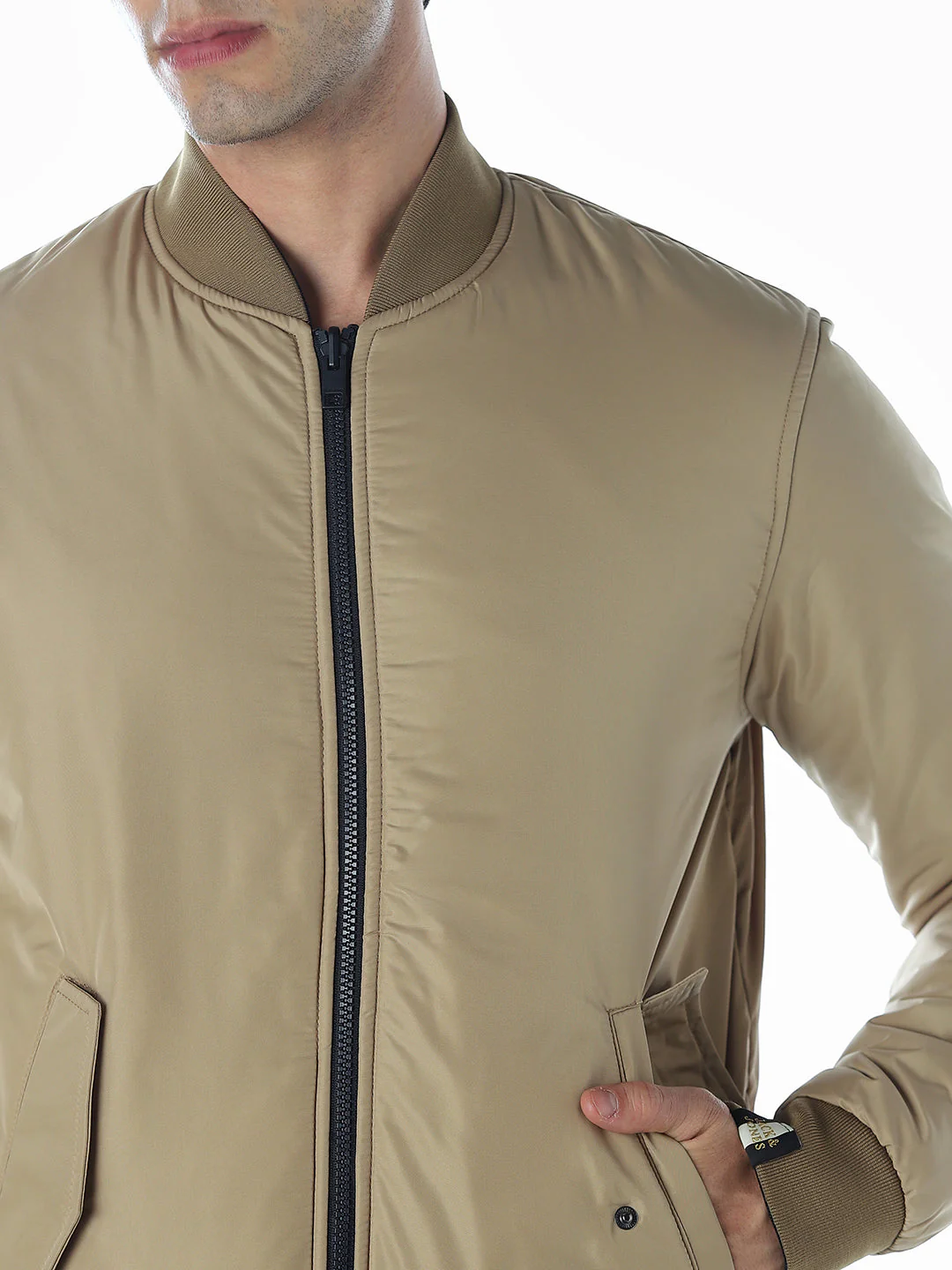 Reversible Bomber Jacket - Beige - Image 6