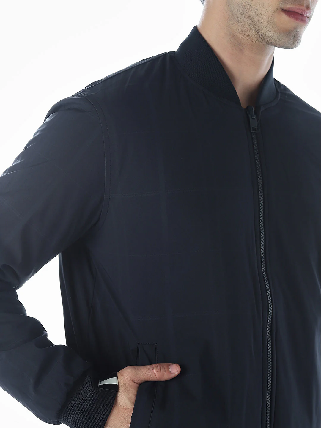 Reversible Bomber Jacket - Beige - Image 7