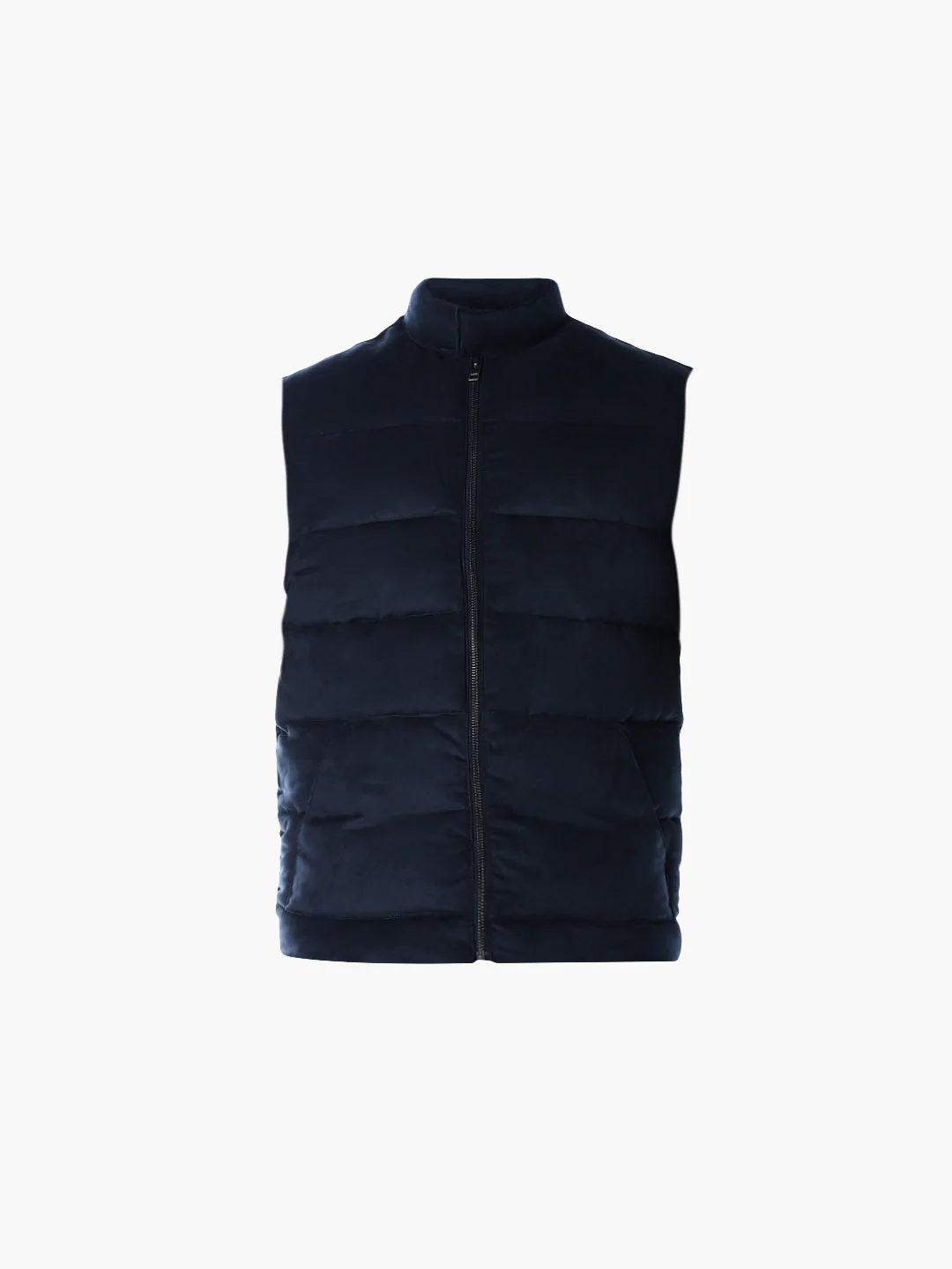 Navy Blue High Neck Puffer Vest - Image 7