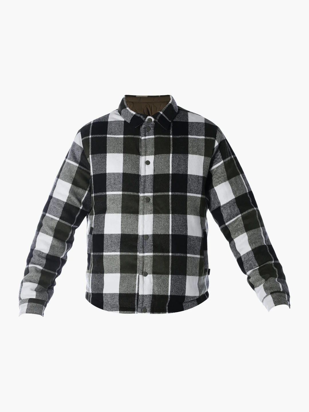 Olive Green Check Reversible Jacket - Image 9