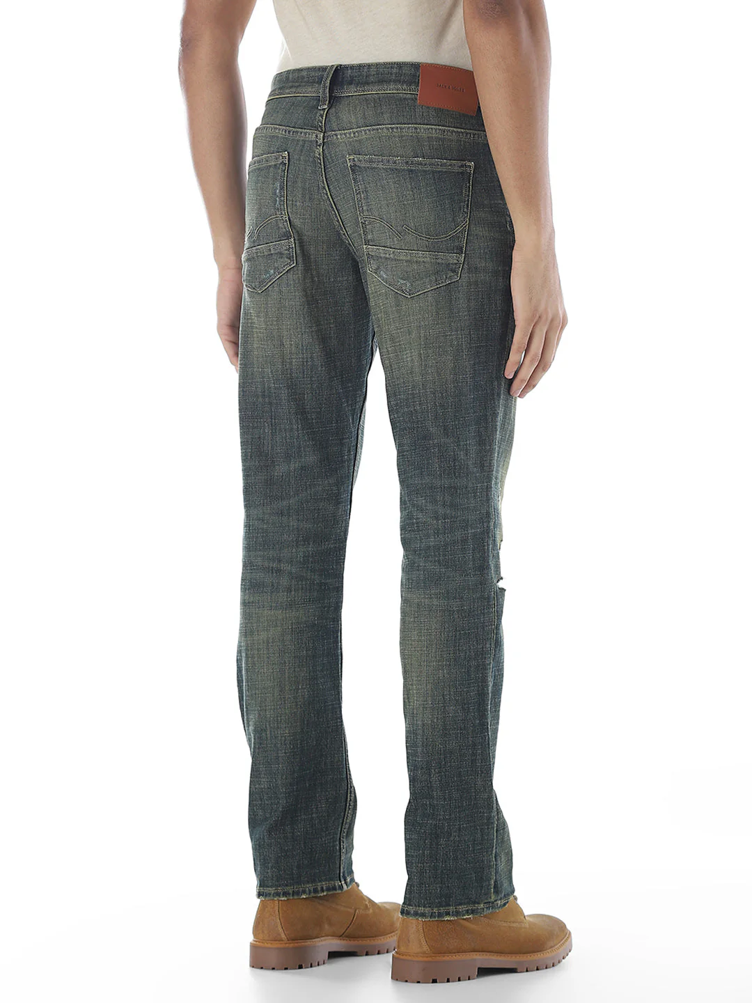 Distressed Clark Regular Fit Cropped Jeans - Image 3
