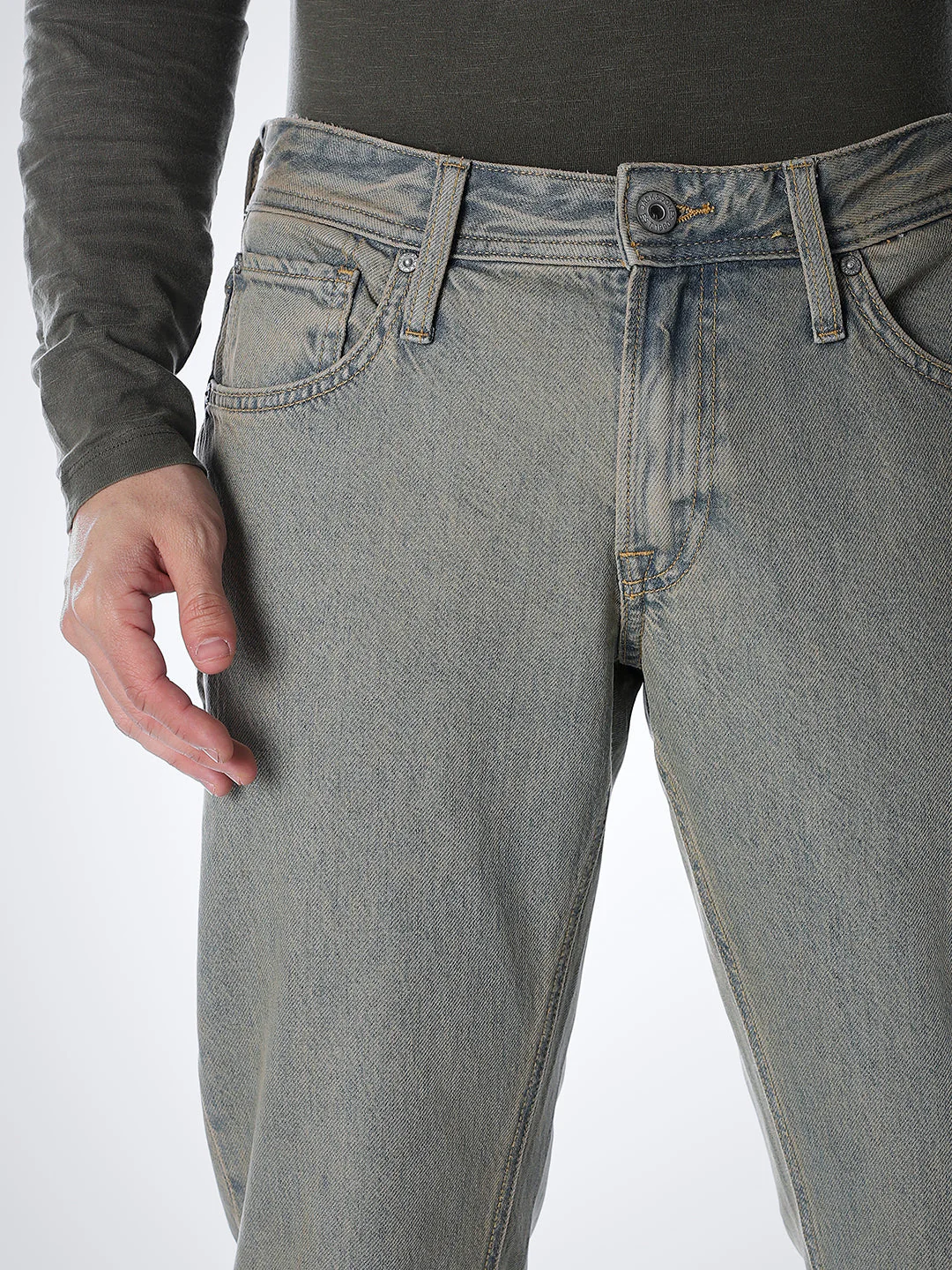 5 Pocket WASHED Clark Regular Fit Jeans - Image 4