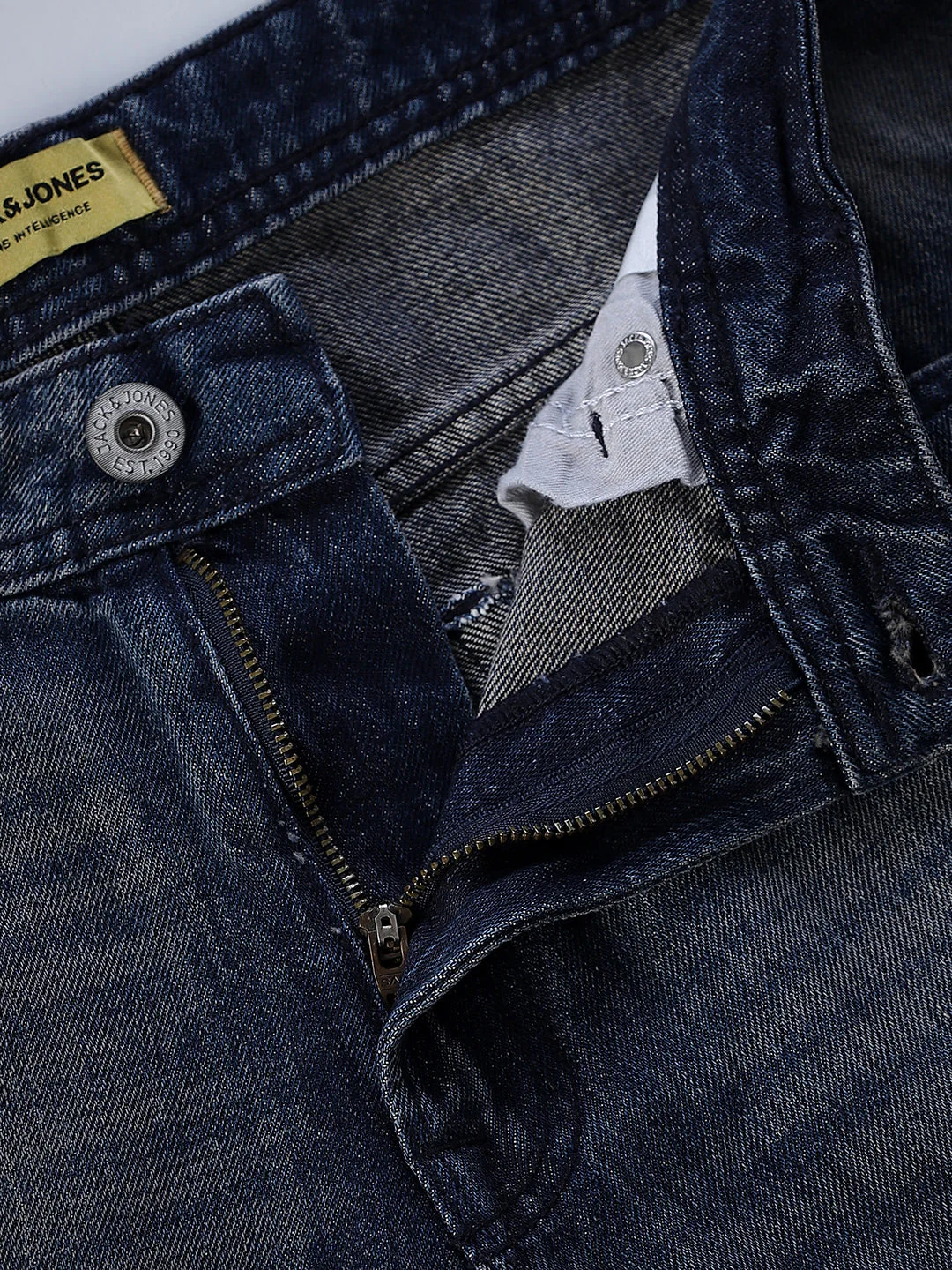 5 Pocket WASHED Clark Regular Fit Jeans - Dark Blue - Image 5