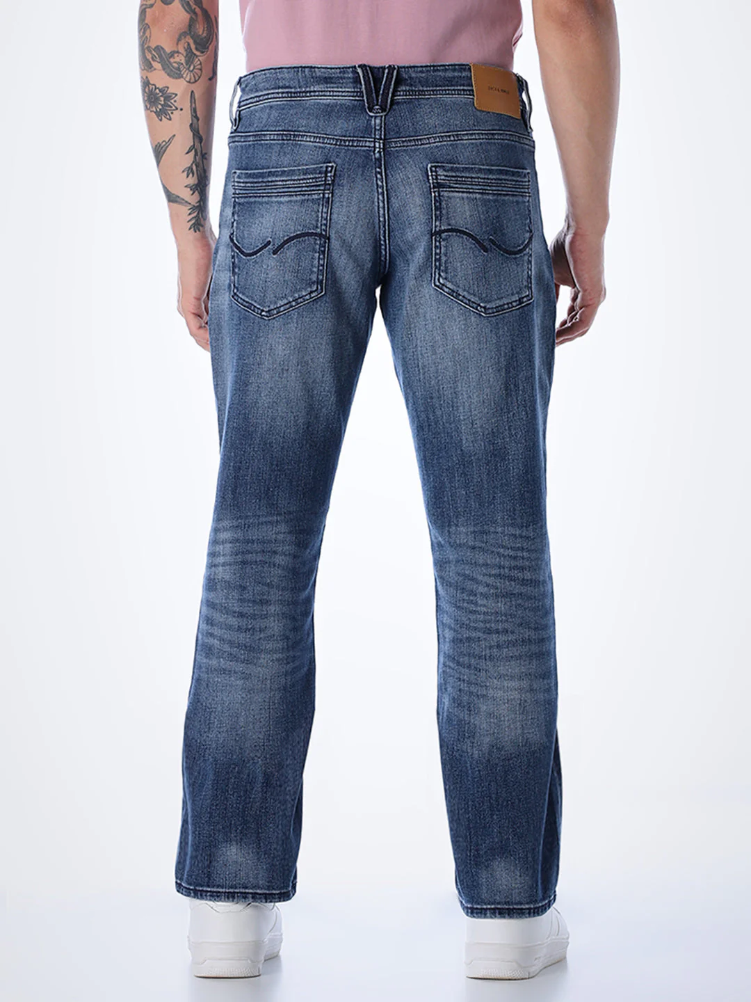 5 Pocket WASHED Clark Regular Fit Jeans - Blue - Image 3