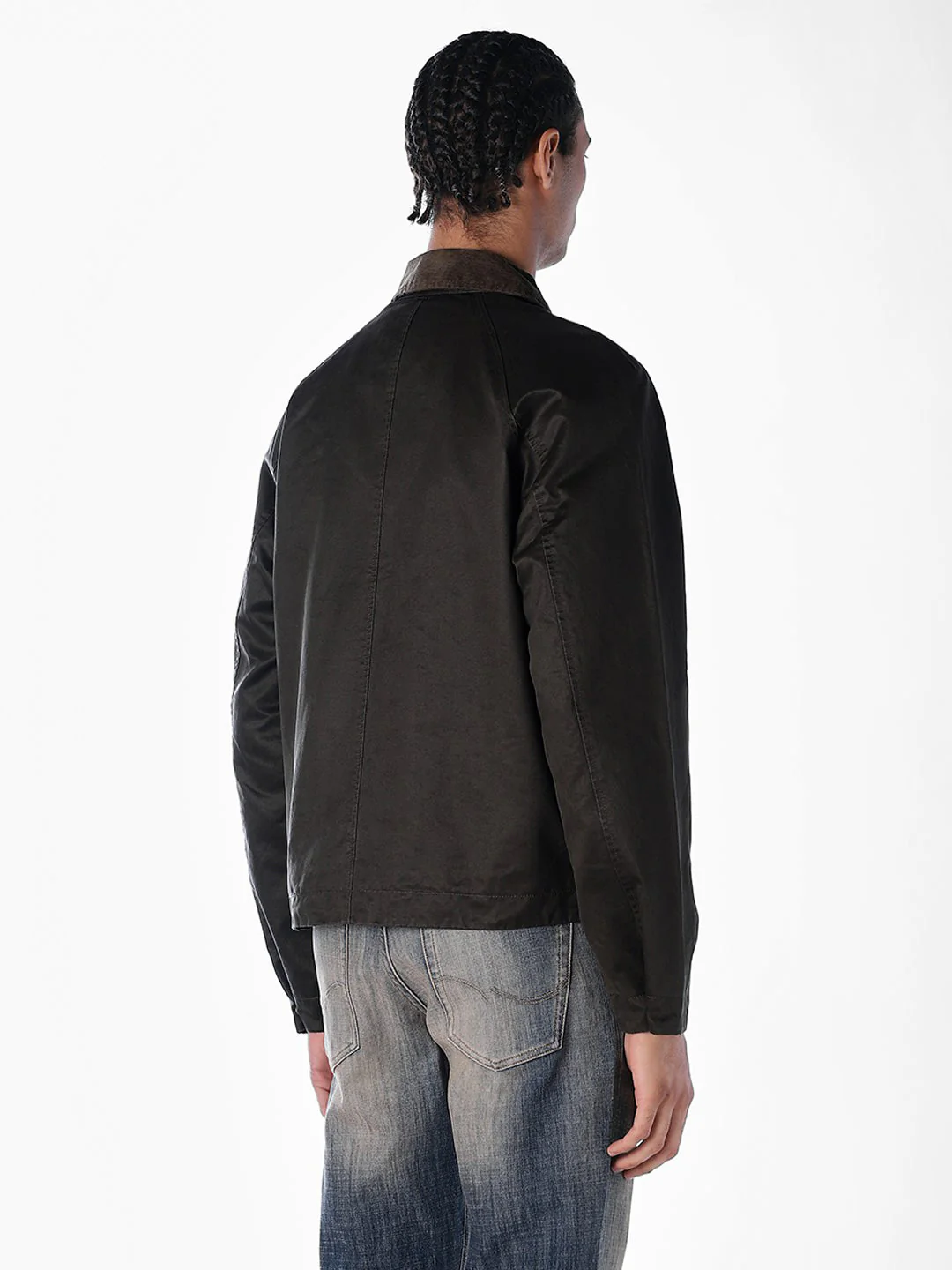 Brown Corduroy-Collar Waxed Jacket - Image 4