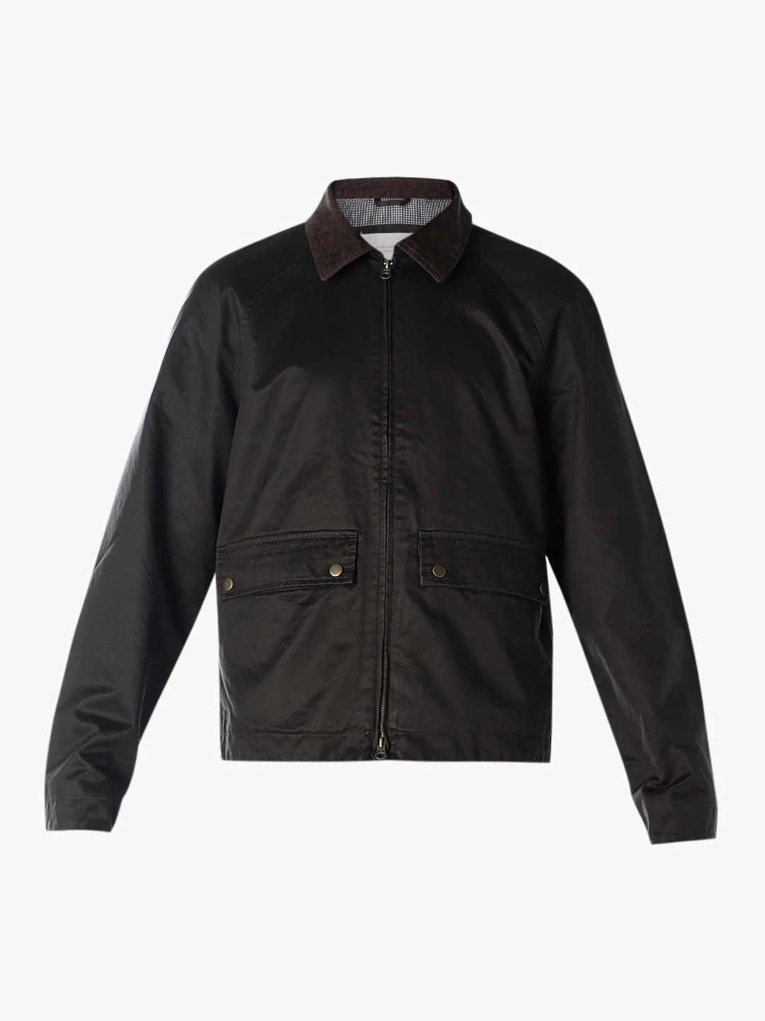 Brown Corduroy-Collar Waxed Jacket - Image 7